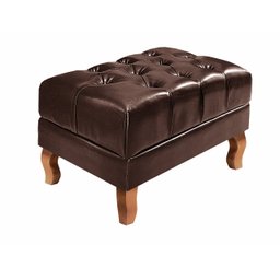 Puff Banqueta Dom Pedro Chesterfield Retangular  Sala, Quarto, Recepção - Couríssimo Marrom - 1