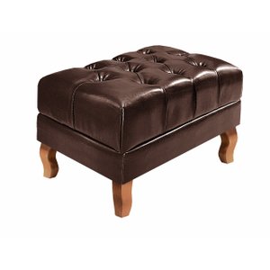 Puff Banqueta Dom Pedro Chesterfield Retangular  Sala, Quarto, Recepção - Couríssimo Marrom