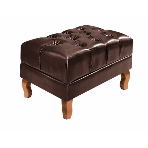 Puff Banqueta Dom Pedro Chesterfield Retangular  Sala, Quarto, Recepção - Couríssimo Marrom