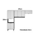 Ver imagem 2 de Kit Cozinha Modulada 3 Peças Alpha (2aéreos+1paneleiro) C3p34 Branco - Carraro