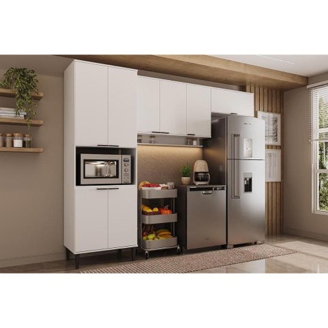 Kit Cozinha Modulada 3 Peças Alpha (2aéreos+1paneleiro) C3p34 Branco - Carraro
