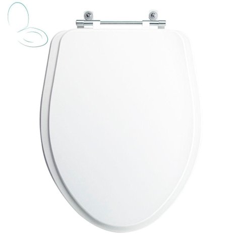 Tampa Vaso Sanitário Madeira Laqueada Victoria Branco para Bacia Ideal Standard
