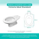 Ver imagem 3 de Tampa Vaso Sanitário Madeira Laqueada Victoria Branco para Bacia Ideal Standard