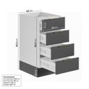 Ver imagem 3 de Balcão 4 Gavetas 40cm sem Tampo com Rodapé Ipanema CabeCasa MadeiraOriginals