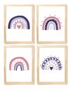 Ver imagem 1 de Kit Quadro Arco Íris Decorativo Quarto Criança Bebê Enxoval Menina