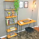Ver imagem 2 de Home Office Hairpin Torre Slim Industrial Carvalho e Preto
