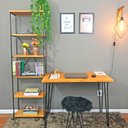 Ver imagem 1 de Home Office Hairpin Torre Slim Industrial Carvalho e Preto