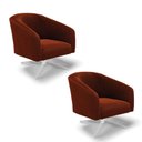 Ver imagem 1 de Cadeira Sala de Jantar Giratória Cromada Kit 2 Stella Bouclê D03 - D\'rossi Cor Terra