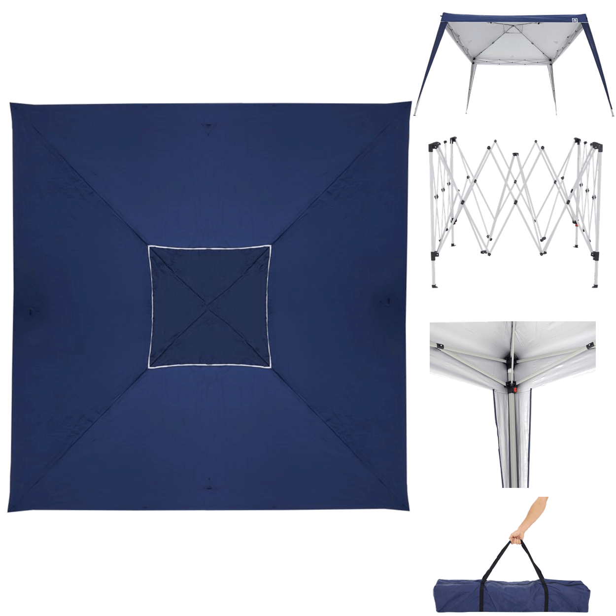 Tenda Gazebo Dobravel Portatil Desmontavel Belfix 3x3 Azul a - 3