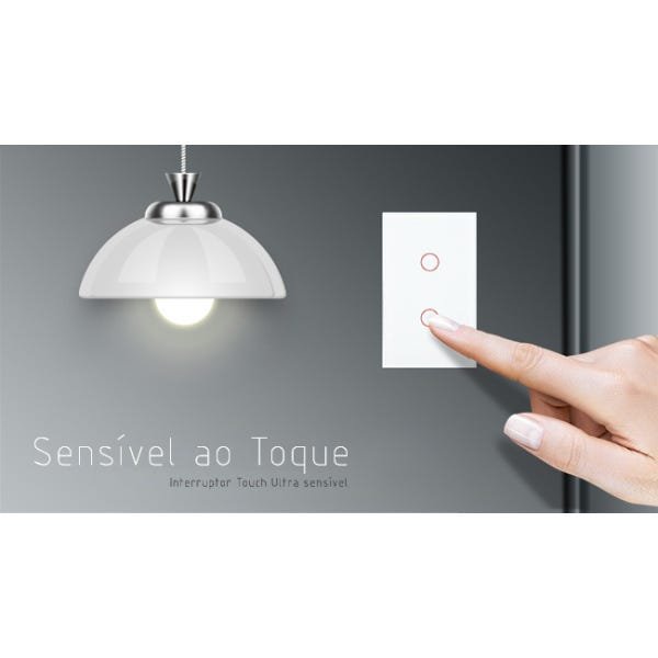 Interruptor Touch Screen com 2 botões com Função Remote e Dimmer - Branco - Livolo - LMS-VL-C302DR-8 - 5