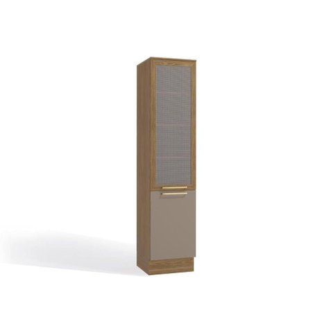 Paneleiro de Cozinha Modulado Botanic M626 c/ 2 Portas c/ 1 Tela Nogueira/Fendi - Kappesberg