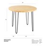 Mesa de Jantar Redonda Hairpin - Tampo de Madeira Clara - 90cm - 5