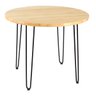 Mesa de Jantar Redonda Hairpin - Tampo de Madeira Clara - 90cm - 1