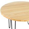 Mesa de Jantar Redonda Hairpin - Tampo de Madeira Clara - 90cm - 2