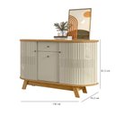 Ver imagem 5 de Estante Home Theater com Bancada Suspensa Milo Cumaru com Aparador para Sala Buffet Monza Cumaru Opa