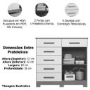 Ver imagem 4 de Cômoda Sapateira Mandarim 6 Gavetas 2 Portas Mdp Freijó/titanium