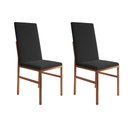 Ver imagem 1 de Kit 2 Cadeiras de Jantar Estofadas Mônaco Premium Cobre e Preta