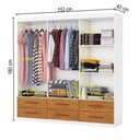 Ver imagem 4 de Guarda-roupa Solteiro Denver 6 Portas 6 Gavetas Branco/cinamomo - Carioca Móveis