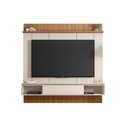 Ver imagem 3 de Painel Home P/ Tv até 65 Pol Vênus Ripado C/ 1 Porta e 2 Nichos 180x171cm Off White/freijo -