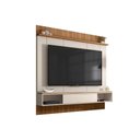 Ver imagem 1 de Painel Home P/ Tv até 65 Pol Vênus Ripado C/ 1 Porta e 2 Nichos 180x171cm Off White/freijo -
