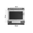 Ver imagem 2 de Painel Home P/ Tv até 65 Pol Vênus Ripado C/ 1 Porta e 2 Nichos 180x171cm Off White/freijo -