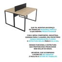 Ver imagem 7 de Escrivaninha Mesa Escritório 2 Lugares 120cm Industrial Carvalho e Preto Bege