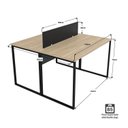 Ver imagem 3 de Escrivaninha Mesa Escritório 2 Lugares 120cm Industrial Carvalho e Preto Bege