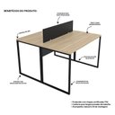 Ver imagem 6 de Escrivaninha Mesa Escritório 2 Lugares 120cm Industrial Carvalho e Preto Bege