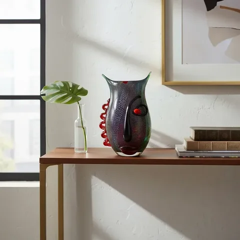 Murano para Decoração Peça em Vidro Cristal com 28cm, Peça Decorativa.