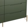 Cômoda para Quarto Closet Orgânica 6 Gavetas Pés Industrial Dourado Bliss I03 Musgo - Lyam Decor - 5