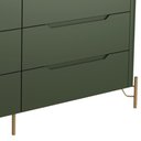 Ver imagem 5 de Cômoda para Quarto Closet Orgânica 6 Gavetas Pés Industrial Dourado Bliss I03 Musgo - Lyam Decor