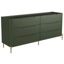 Ver imagem 1 de Cômoda para Quarto Closet Orgânica 6 Gavetas Pés Industrial Dourado Bliss I03 Musgo - Lyam Decor