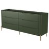 Cômoda para Quarto Closet Orgânica 6 Gavetas Pés Industrial Dourado Bliss I03 Musgo - Lyam Decor - 4