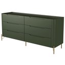 Ver imagem 4 de Cômoda para Quarto Closet Orgânica 6 Gavetas Pés Industrial Dourado Bliss I03 Musgo - Lyam Decor