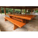 Ver mais imagens de Mesa Rústica Jantar Madeira Maciça Tampo(200 X 85 X 5,5 Cm) C/ 2 Bancos Tampo(200 X 36 X 4 Cm)
