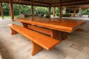 Ver mais imagens de Mesa Rústica Jantar Madeira Maciça Tampo(200 X 85 X 5,5 Cm) C/ 2 Bancos Tampo(200 X 36 X 4 Cm)