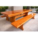 Ver imagem 3 de Mesa Rústica Jantar Madeira Maciça Tampo(200 X 85 X 5,5 Cm) C/ 2 Bancos Tampo(200 X 36 X 4 Cm)