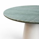 Ver imagem 3 de Mesa de Jantar Cone Redonda 130 Cm Tampo Mármore Verde da Vinci e Base Off White