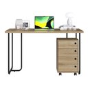 Ver imagem 1 de Mesa Escrivaninha 135 Cm e Gaveteiro 4 Gavetas Oak Pp Milani Store