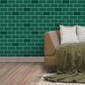 Papel de Parede Tijolo Curved Verde - 0,58 x 2,50 metros - 2