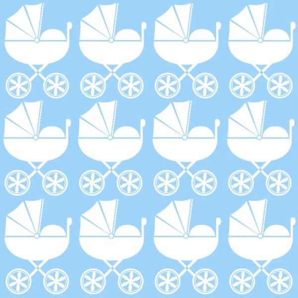 Papel de Parede Carrinho Bebe Blue - 0,58 x 2,50 metros - 1