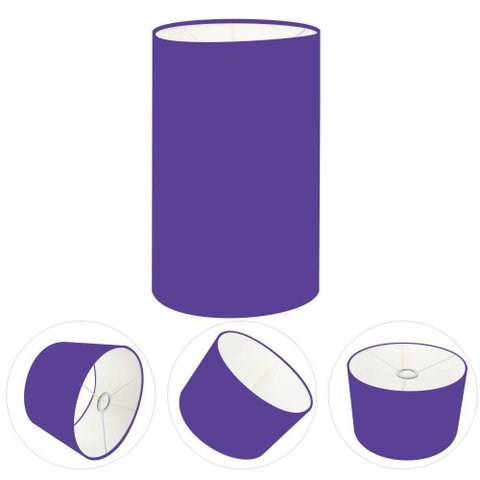 Cúpula Abajur e Luminária Cilíndrica Vivare Cp-7002 Ø13x30cm - Bocal Nacional Roxo