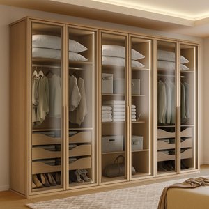 Guarda-Roupa Casal Reflecta com Led 6 Portas 100% MDF Solaris