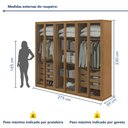 Ver imagem 4 de Guarda-Roupa Casal Reflecta com Led 6 Portas 100% MDF Solaris