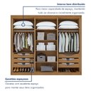 Ver mais imagens de Guarda-Roupa Casal Reflecta com Led 6 Portas 100% MDF Solaris