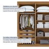 Guarda-Roupa Casal Reflecta com Led 6 Portas 100% MDF Solaris - 13