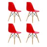 Kit 4 Cadeiras Charles Eames Eiffel Wood Design - Vermelha - 1