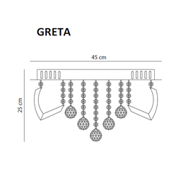 Lustre Sala Cristal Plafon de Sobrepor Led Gretta 24w Bivolt:dourado 6500k Branca Fria/110v/220v - 4