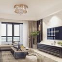 Ver imagem 3 de Lustre Sala Cristal Plafon de Sobrepor Led Gretta 24w Bivolt:dourado 6500k Branca Fria/110v/220v