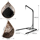 Ver imagem 5 de Cadeira Balanço Ninho Suspenso Gota Tramado com Suporte e Almofada Impermeável